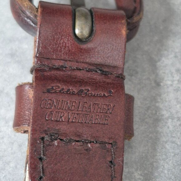 Eddie Bauer Genuine Leather Brown Braided Belt - Picture 5 of 7